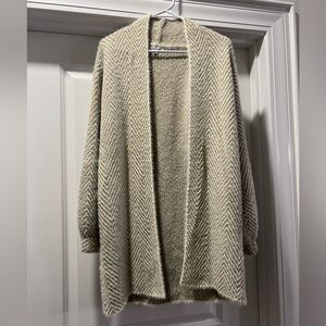 Baciano Beige Herringbone Cardigan